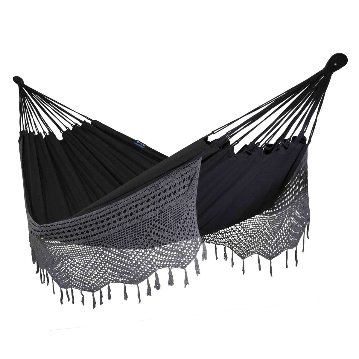 Hamac macramé 2 places coloris carbone