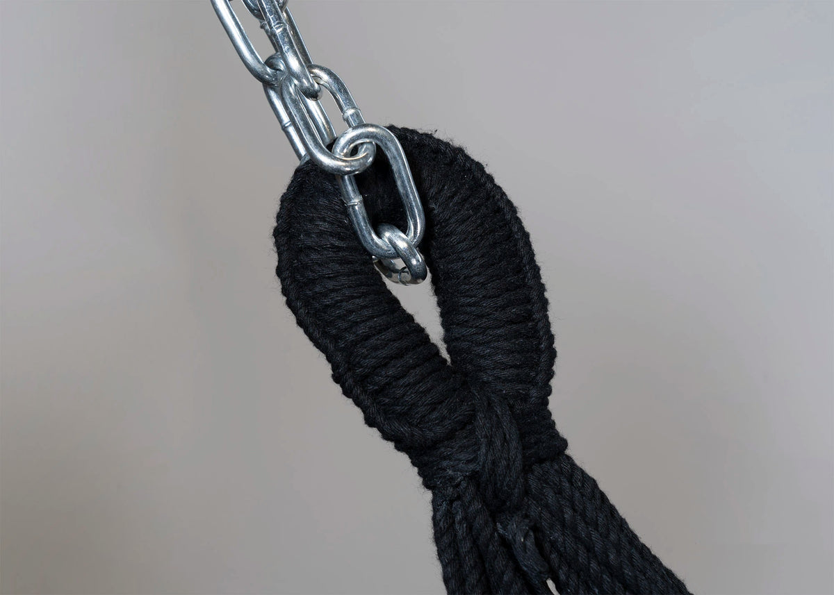 Boucle de suspension du hamac macramé carbone