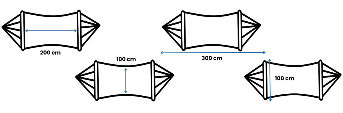 Dimensions du hamac à pompons