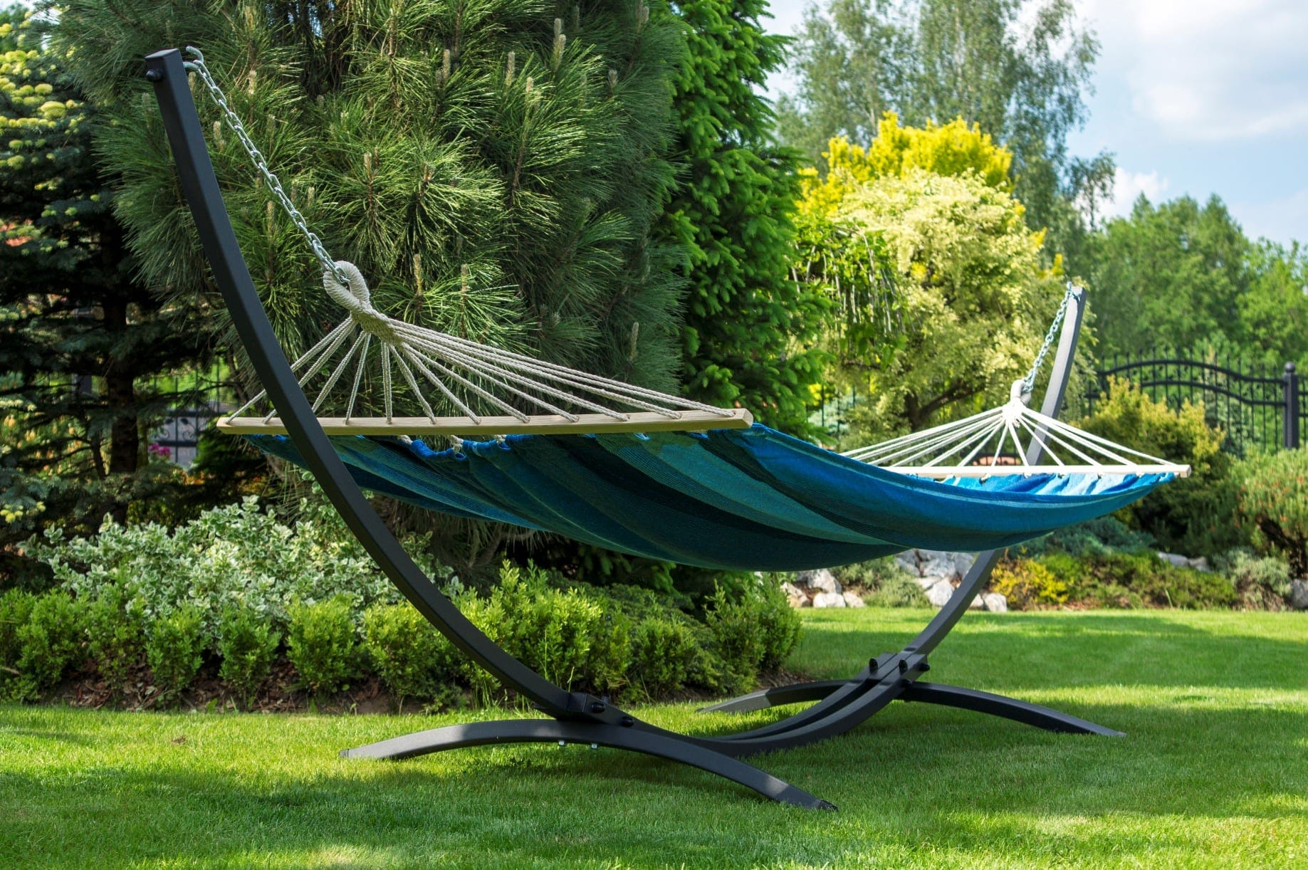 Hamac double sur pied avec barre transversales | NatureHamac ACADIA XL