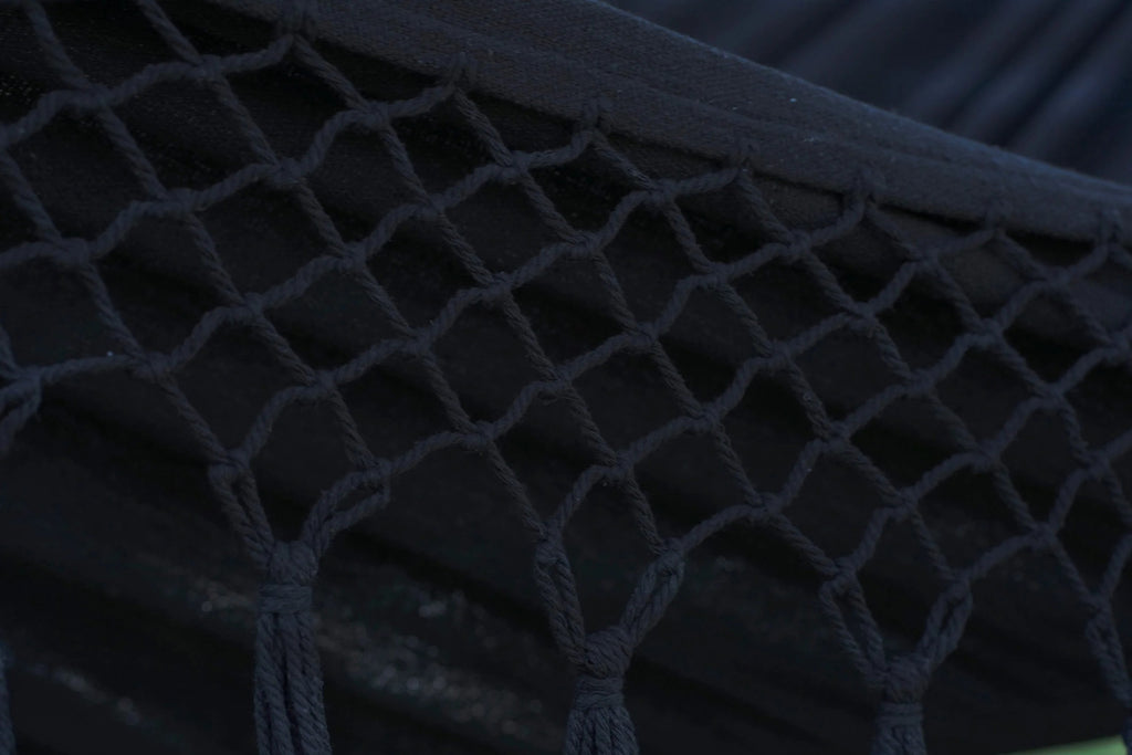 Hamac à franges noir avec barres transversales  | NatureHamac SANTIA XL