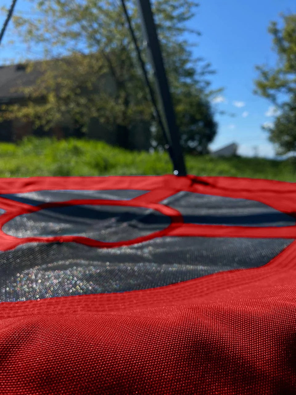 Balançoire de jardin individuelle + nid de cigogne rouge/bleue/vert